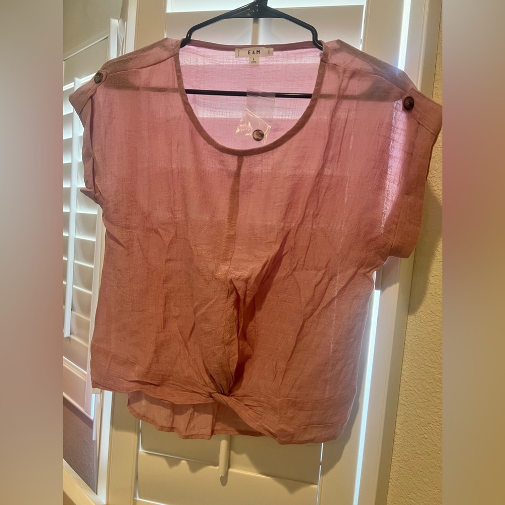 E & M large pink blouse